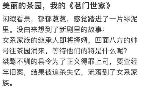 电视剧《茗门世家》角色介绍，茗门世家男女主角色介绍